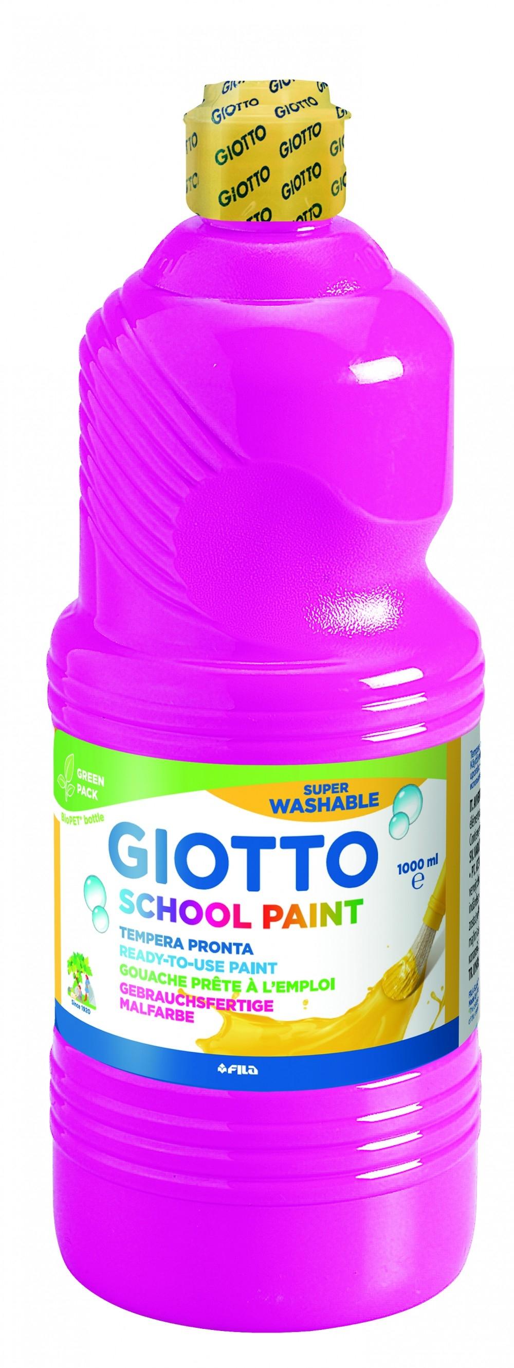 Témpera líquida botella 1l lavable Giotto magenta