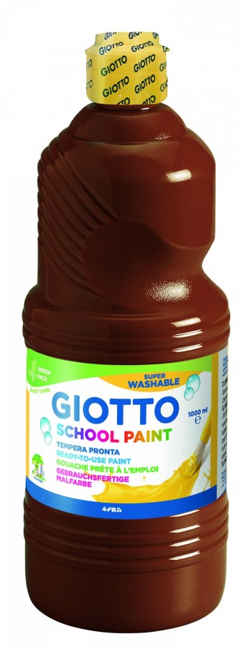 Témpera líquida botella 1l lavable Giotto marrón