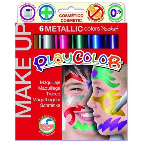 Maquillaje 6 colores metálicos PlayColor Make Up Metallics Pocket
