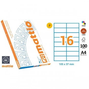 ETIQUETAS MATTIO DINA4 105X37mm (16) MTT7040102