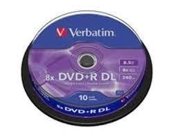 DVD+R DOBLE CAPA 8.5 GB 240min 10UNIDADES