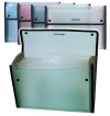 Carpeta clasificadora A4 12 dep. azul transparente 330x240x30. Cierre con doble boton.
