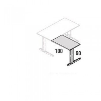 Ala para mesa estructura aluminio, tablero melamina haya 100x60 cm. Metal Rocada