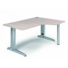 Mesa L 160x120 derecha estructura aluminio y tablero haya serie Metal Rocada