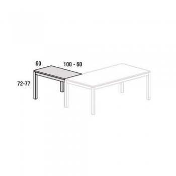 Ala de mesa 100x60 cm. estructura aluminio tablero cristal serie Executive Rocada