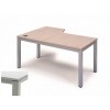 Mesa L derecha 160X120X80 Estructura Aluminio Tablero Melamina Gris Executive