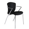 Silla Confidente Tapizada Tela Negra RD966 Rocada