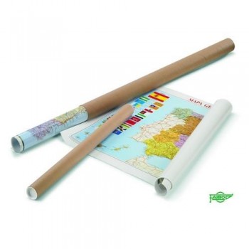 Mapa España plastificado en tubo cartón 68x87 cm Faibo