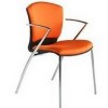 Silla confidente profesional tapizada naranja Rocada