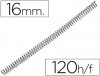 ESPIRAL METALICA PAS64 (5.1) Nº16 NEGRA CAJA 100U