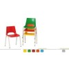Silla plástico estructura metálica T3 35 cm. Altura Azul Tauro