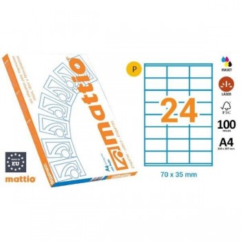 ETIQUETAS MATTIO DINA4 70X35mm (24) (SENECA)