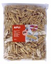 Pinzas de madera 48x6mm color natural bolsa maxi 400 un. Apli