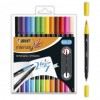 ROTULADOR BIC DOBLE PUNTA PINCEL 12 COLORES DUAL TIP