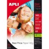 PAPEL FOTOGRAFICO APLI 140GRM 100HOJAS