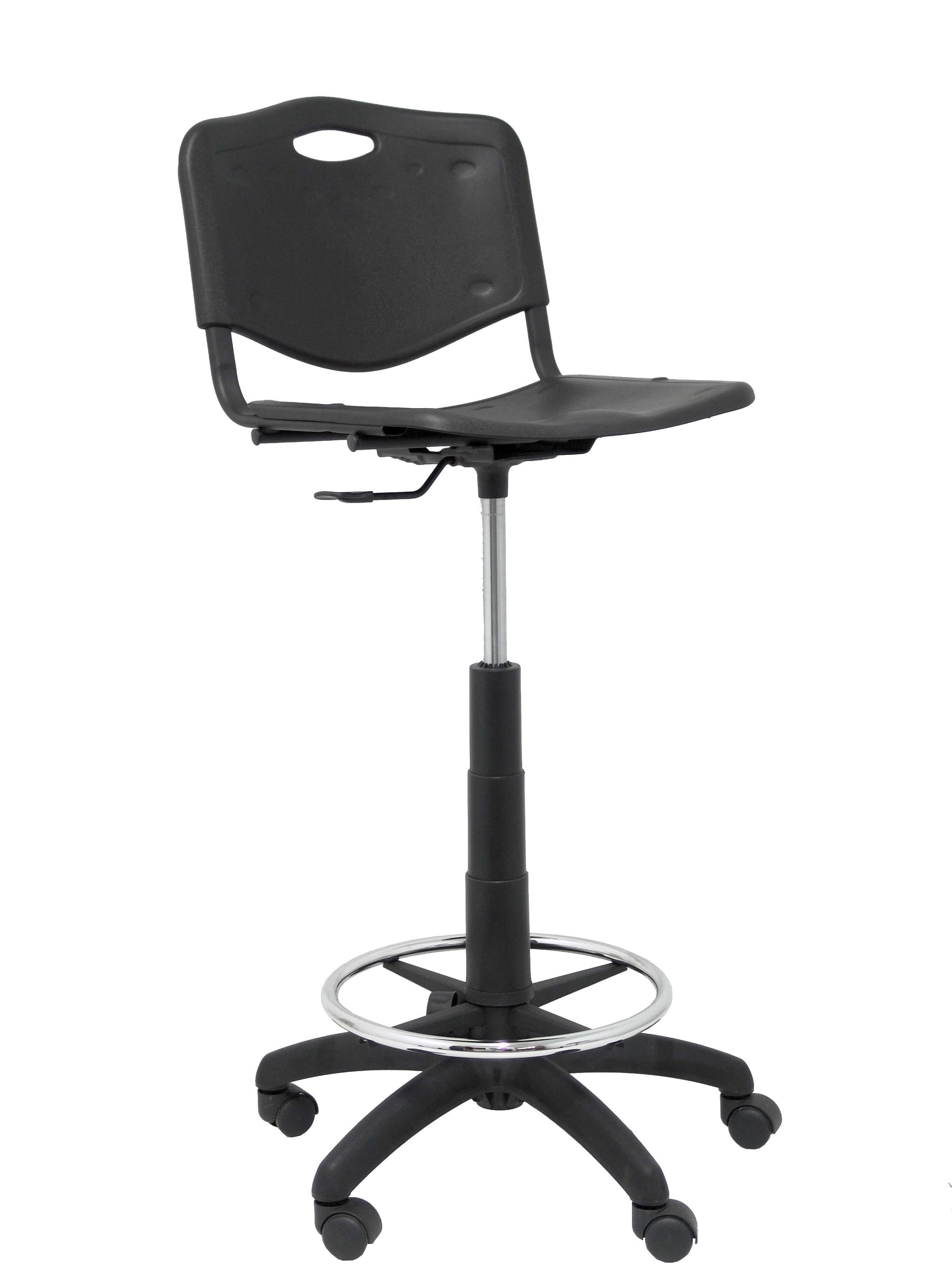 SILLA TABURETE  MODELO ROBLEDO PVC NEGRO