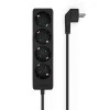 CABLE REGLETA  4 SALIDAS 1.5 Mtrs SIN INTERRUPTOR NEGRA