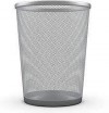PAPELERA  GRANDE METALICA REJILLA PLATA