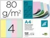 PAPEL DINA4 80GR PAQ100 4 COLORES CLAROS