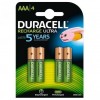 PILAS DURACELL RECARGABLE AAA HR03 900MAH PACK 4